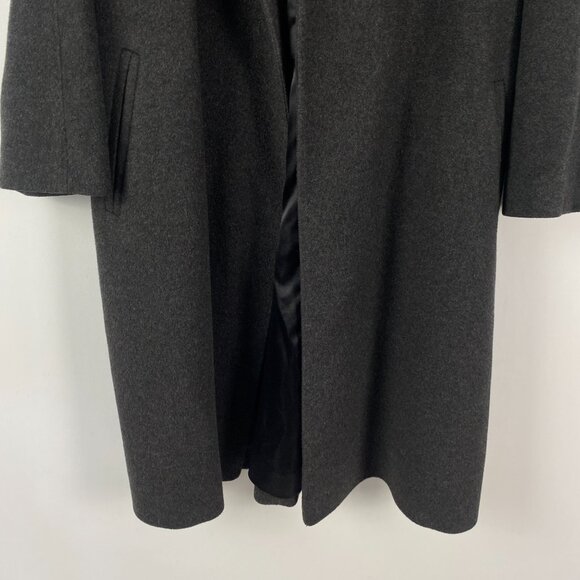 Fleurette Cashmere Merino Wool Coat Size 10 Charcoal Gray Open Front Pockets - Picture 3 of 11